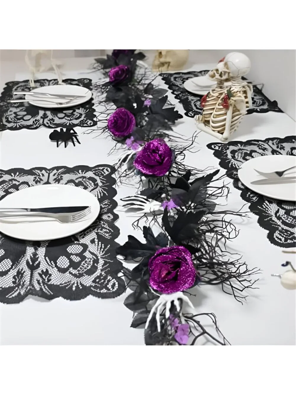6 FT Pre‑Lit Halloween Dead Branch Garland, Battery Operated Purple LED Vine